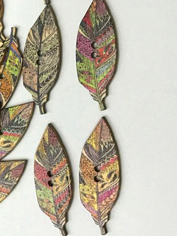 xakxx Vintage Feather Pattern Sewing Buttons