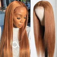 Brazilian Straight Lace Frontal Wig For Black Women Simulation Human Hair Black/Blonde /Blue /Pink/Red /White Wig Transparent Lace Closure Wig Synthetic Preplucked