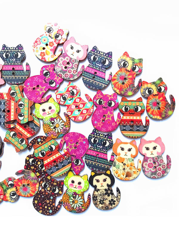 xakxx About 100Pcs Cat Buttons DIY Decoration Accessories