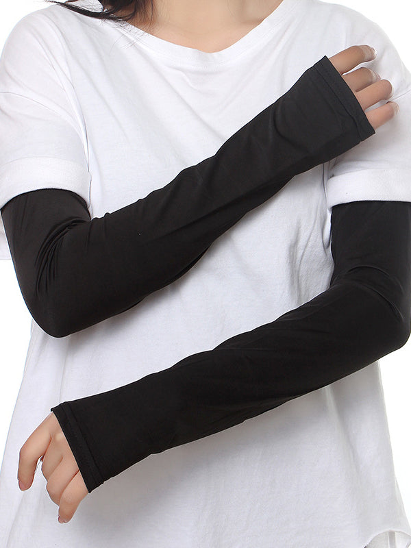 xakxx Ice Silk Sun Protection Simple Solid Color Sleevelet