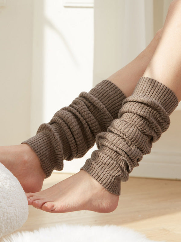 xakxx Knitted Solid Color Leg Warmers Accessories