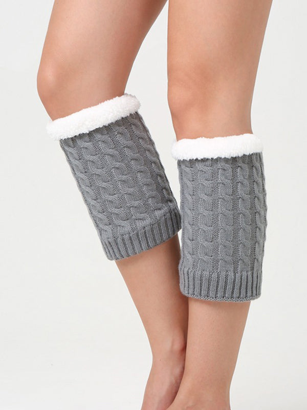 xakxx Casual Velvet Keep Warm Jacquard Leg Warmers Accessories