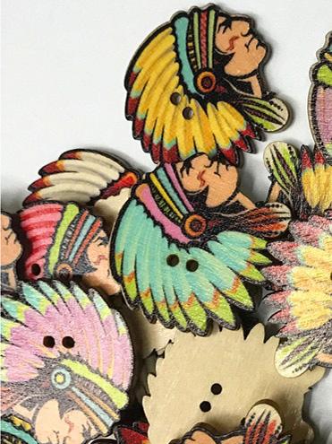 xakxx Vintage Feather Pattern Sewing Buttons