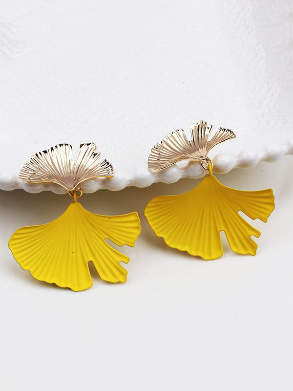 xakxx Geometric Leaves Shape Drop Earrings