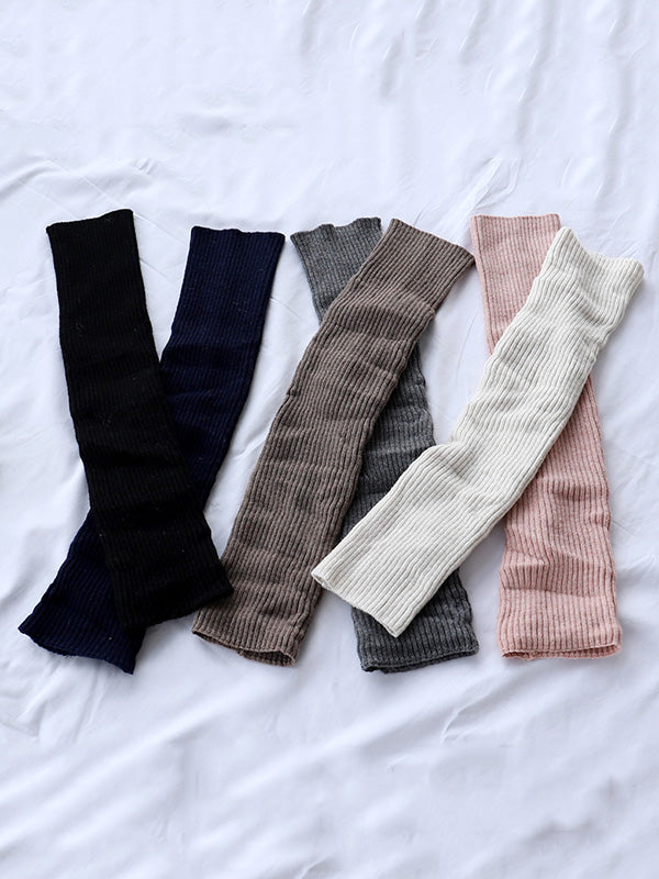 xakxx Knitted Solid Color Leg Warmers Accessories