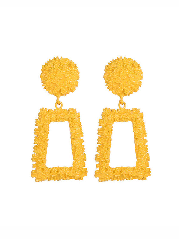 xakxx Geometric Hollow Solid Color Drop Earrings