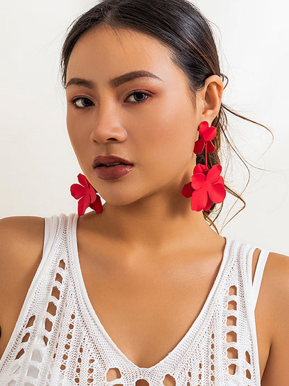 xakxx Flower Shape Drop Earrings Earrings Accessories