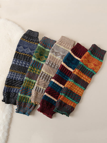 xakxx Casual Keep Warm Contrast Color Leg Warmers Accessories