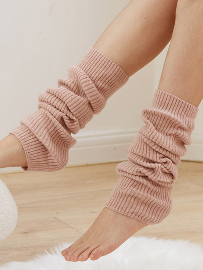 xakxx Knitted Solid Color Leg Warmers Accessories