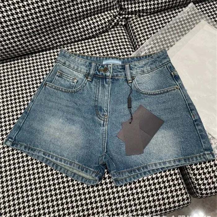 Denim Shorts For Women Designer Letter Badge Pants Fashion High Waist Woman Short Pant Hip hop Streetwear Jeans