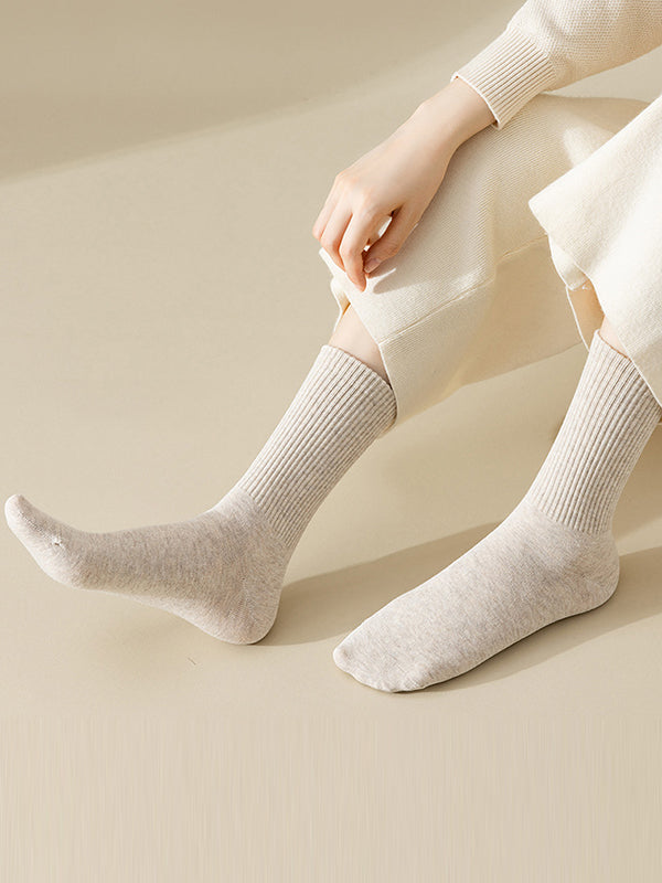 xakxx Pleated Solid Color Socks