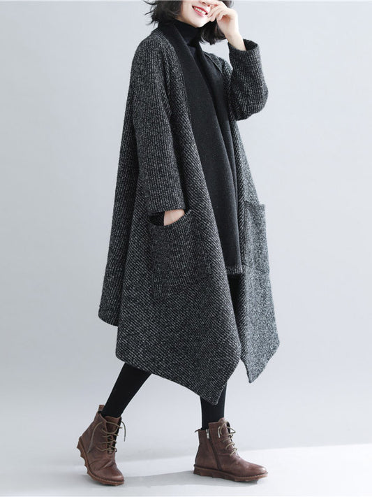 xakxx Thicken Gray Long Sleeve Coat Outerwear