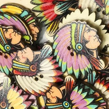 xakxx Vintage Feather Pattern Sewing Buttons