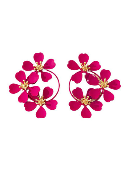 xakxx Flower Shape Drop Earrings