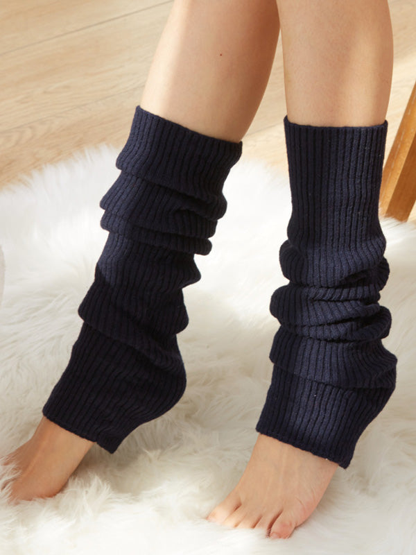 xakxx Knitted Solid Color Leg Warmers Accessories