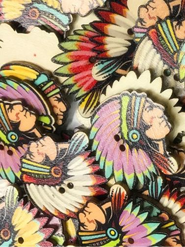 xakxx Vintage Feather Pattern Sewing Buttons