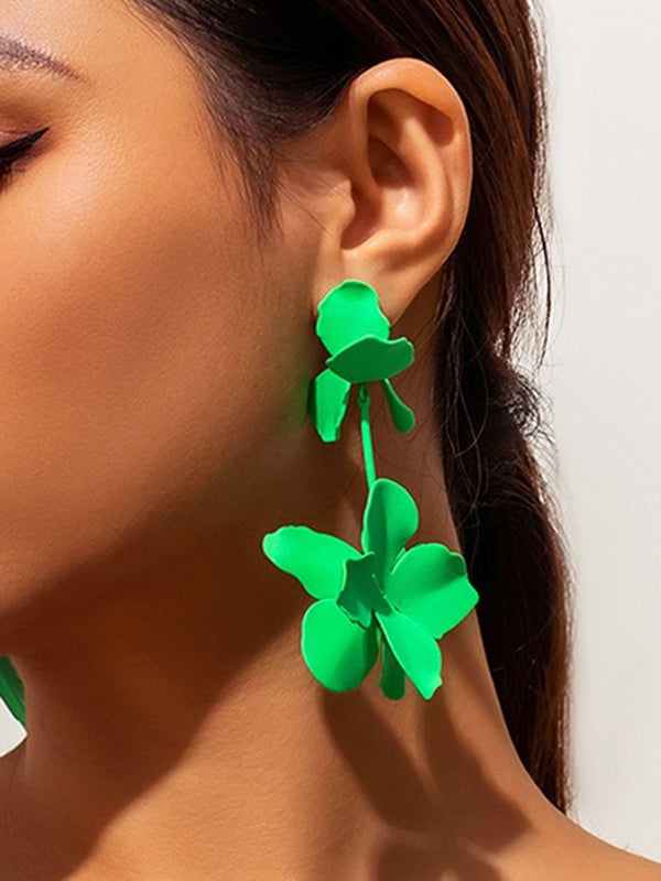 xakxx Flower Shape Drop Earrings Earrings Accessories