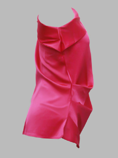 xakxx Urban Loose One-Shoulder Fuchsia Shirt Top