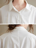 xakxx Casual Loose 3 Colors Buttoned Lapel Collar Long Sleeves Blouse