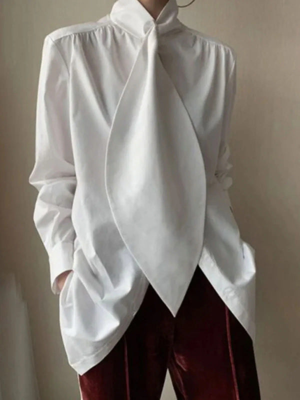 Xakxx - White Inspired Designer Oversize Tops Shirt Blouse