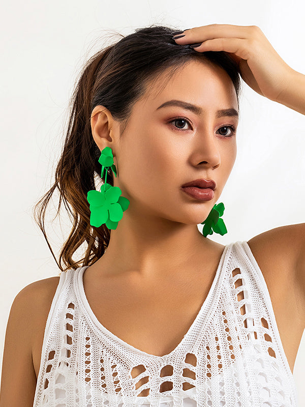 xakxx Flower Shape Drop Earrings Earrings Accessories