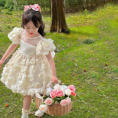 Girls' Princess Dress Summer Dress  New Summer Performance Western Style Little Girl Dress Birthday Dress