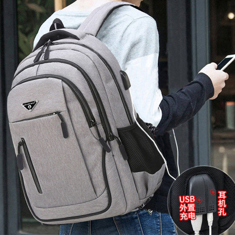 Backpack Men's Large Capacity Backpack Rechargeable USB Business Computer Bag Casual Backpack Early High School Student Schoolbag