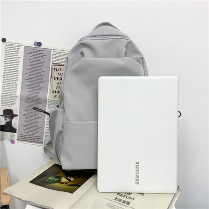 Spring New Trendy Simple Solid Color Schoolbag Large Capacity High School Student College Students' Backpack Street Popular Backpack