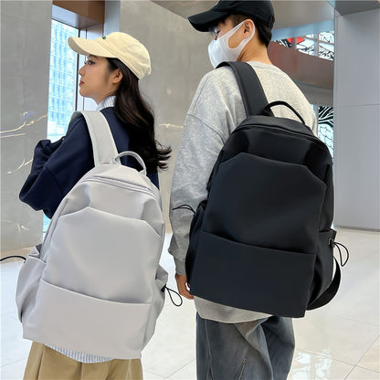 Spring New Trendy Simple Solid Color Schoolbag Large Capacity High School Student College Students' Backpack Street Popular Backpack