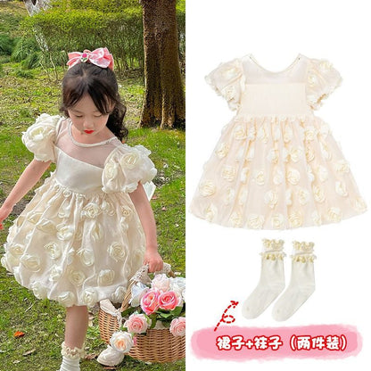 Girls' Princess Dress Summer Dress  New Summer Performance Western Style Little Girl Dress Birthday Dress