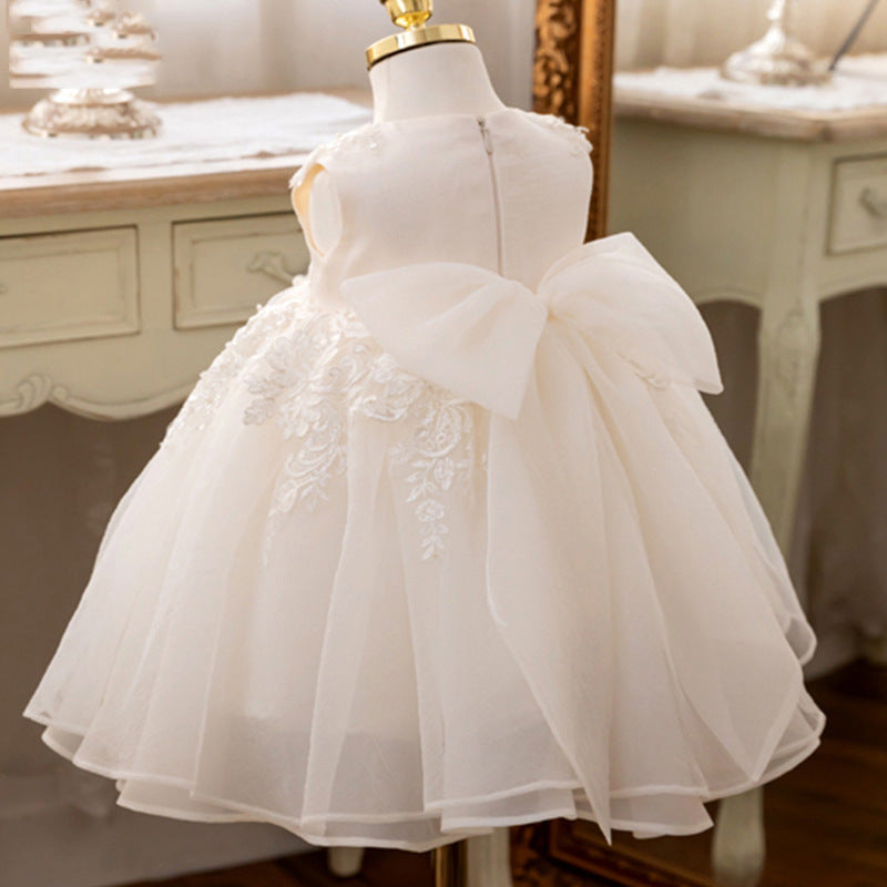 Baby Dress for One Year Old Summer Children's Piano Playing Little Host Flower Girl Princess Dress Girl Western Style Tulle Tutu