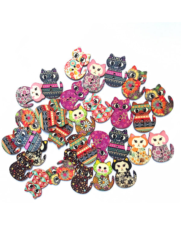 xakxx About 100Pcs Cat Buttons DIY Decoration Accessories