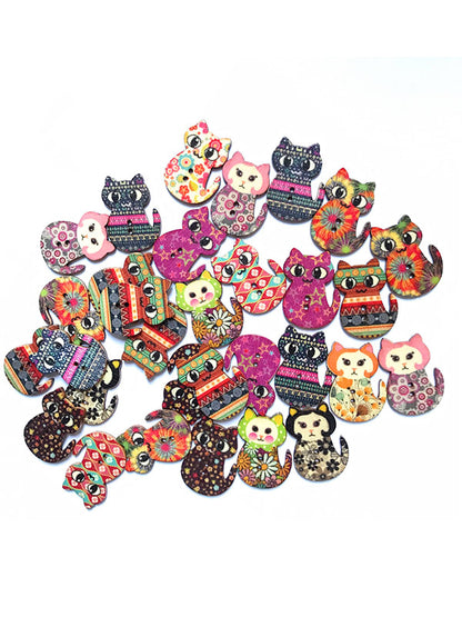 xakxx About 100Pcs Cat Buttons DIY Decoration Accessories