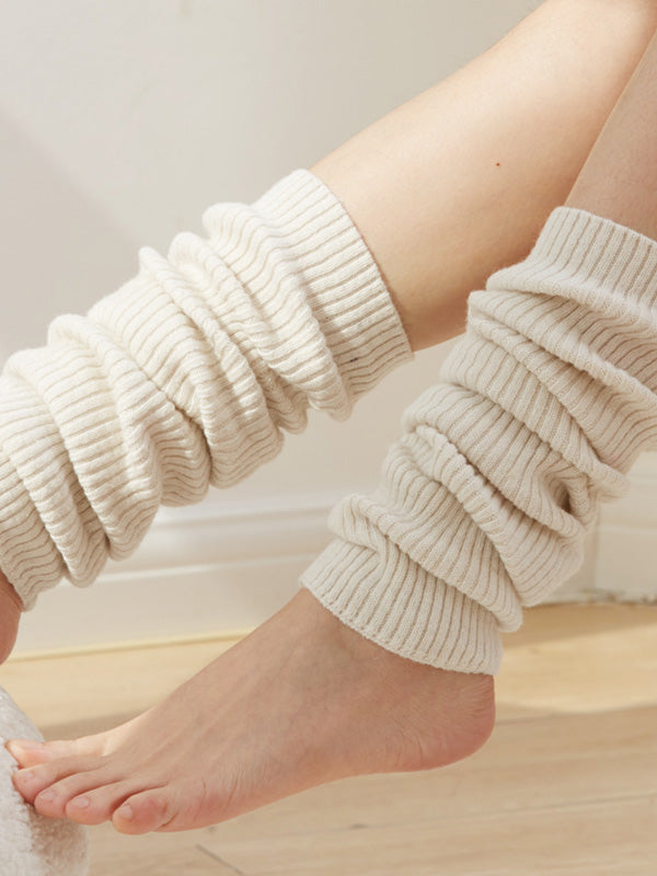 xakxx Knitted Solid Color Leg Warmers Accessories