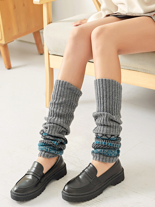 xakxx Casual Keep Warm Printed Leg Warmers Accessories