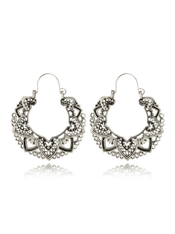 xakxx Vintage Alloy Hollow Flower Earrings