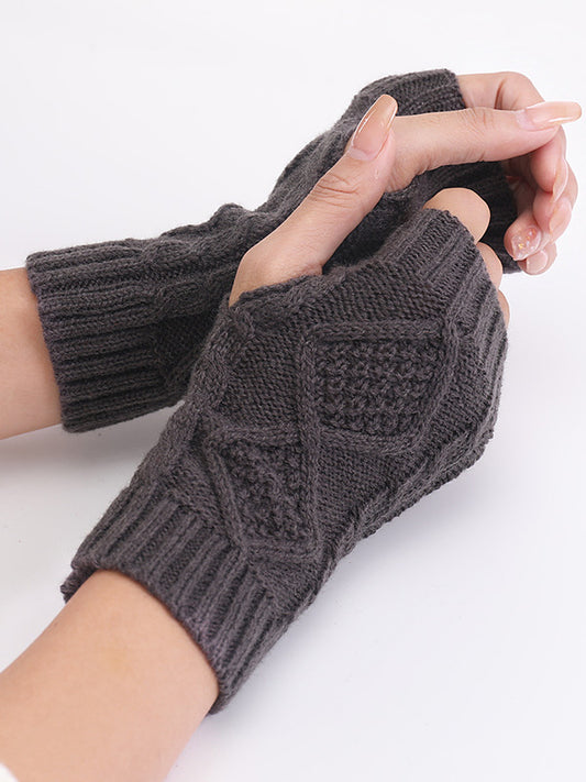 xakxx Simple 9 Colors Jacquard Knitting Gloves