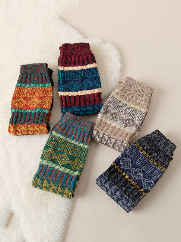 xakxx Casual Keep Warm Contrast Color Leg Warmers Accessories