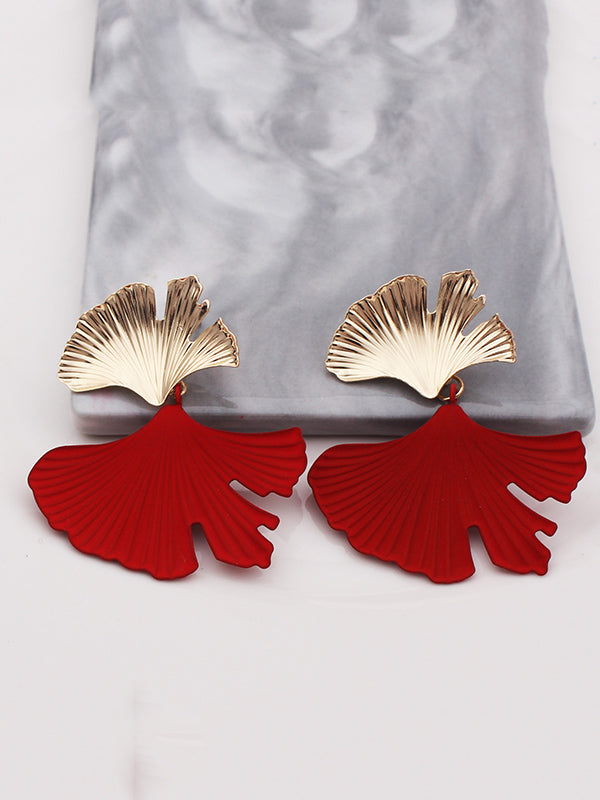 xakxx Geometric Leaves Shape Drop Earrings