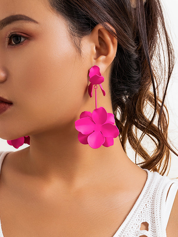 xakxx Flower Shape Drop Earrings Earrings Accessories