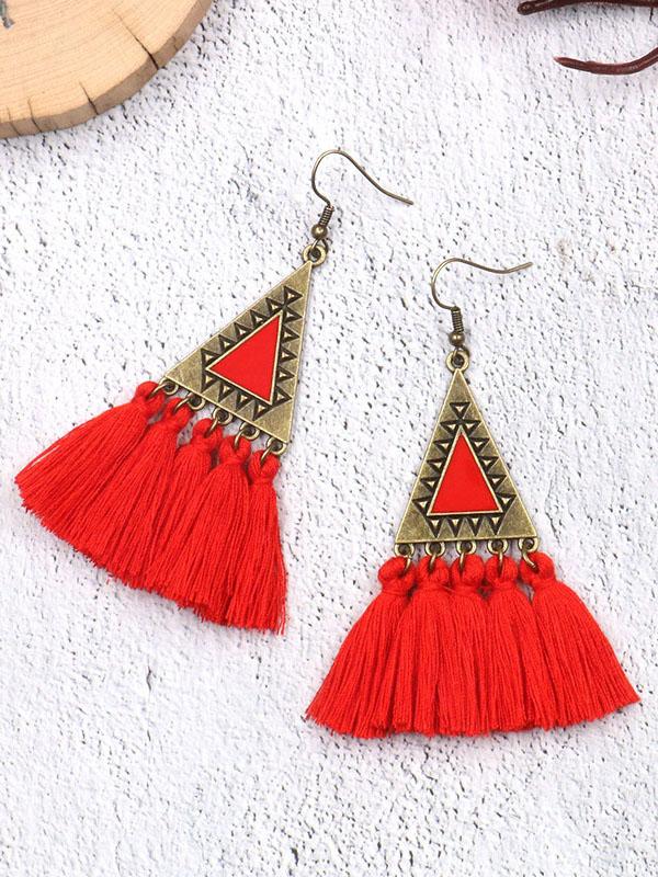 xakxx 5 Colors Tassels Earrings Accessories