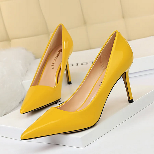 xakxx  Patent Leather Woman Pumps Kitten Heels Occupation OL Office Shoes Classic Pumps Plus Size 35-43 Shoes Women Heels