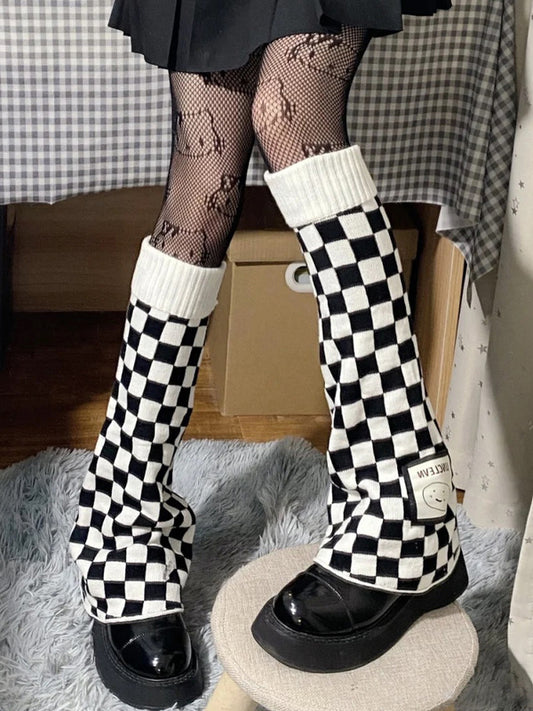 xakxx Casual Flared Plaid Leg Warmers Accessories