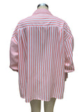 xakxx Urban Loose Striped Lapel Collar Blouses&Shirts Tops