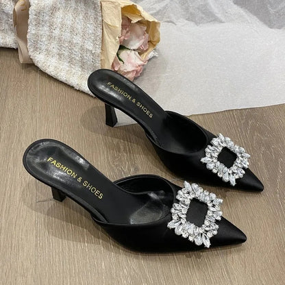 xakxx Summer Women Sandals Elegant Women Pumps Rhinestone Heels Sandals Party Shoes Stiletto Heeled Sandals Ladies Shoes