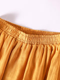 xakxx Casual Solid Color Chiffon Column Wide Leg Pants&Skirt
