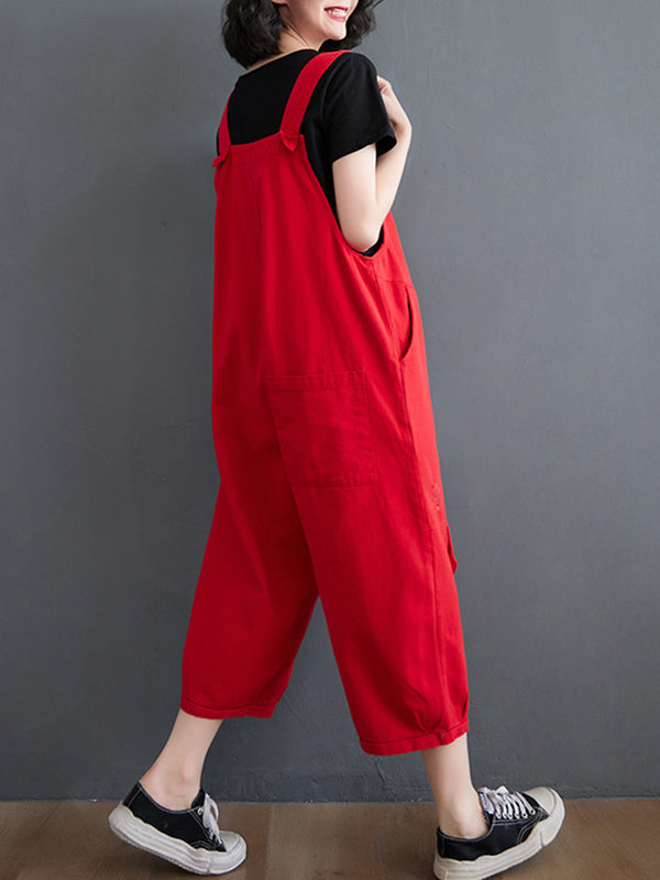 xakxx Original Cartoon Printed Puff Denim Overalls