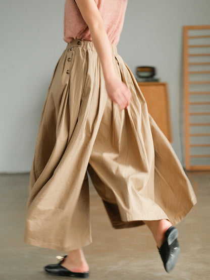 xakxx Artistic Retro Solid Color Super Loose Wide-Leg Pants