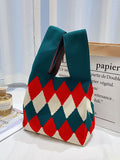 xakxx Urban Rhombic Contrast Color Bags Accessories Handbags