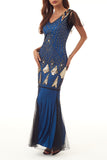 Elegant Formal Beading Zipper V Neck Evening Dress Dresses